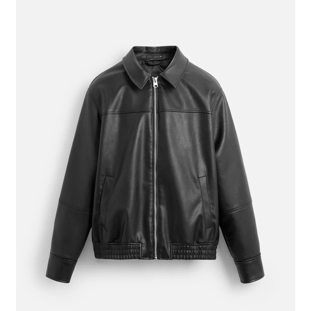 Zara Black Faux Leather Jacket